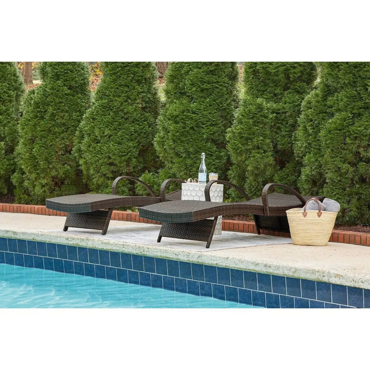 Waveland Woven Chaise Lounges (2 Pack) - WaterTrendsStore - Dark Brown - 32026